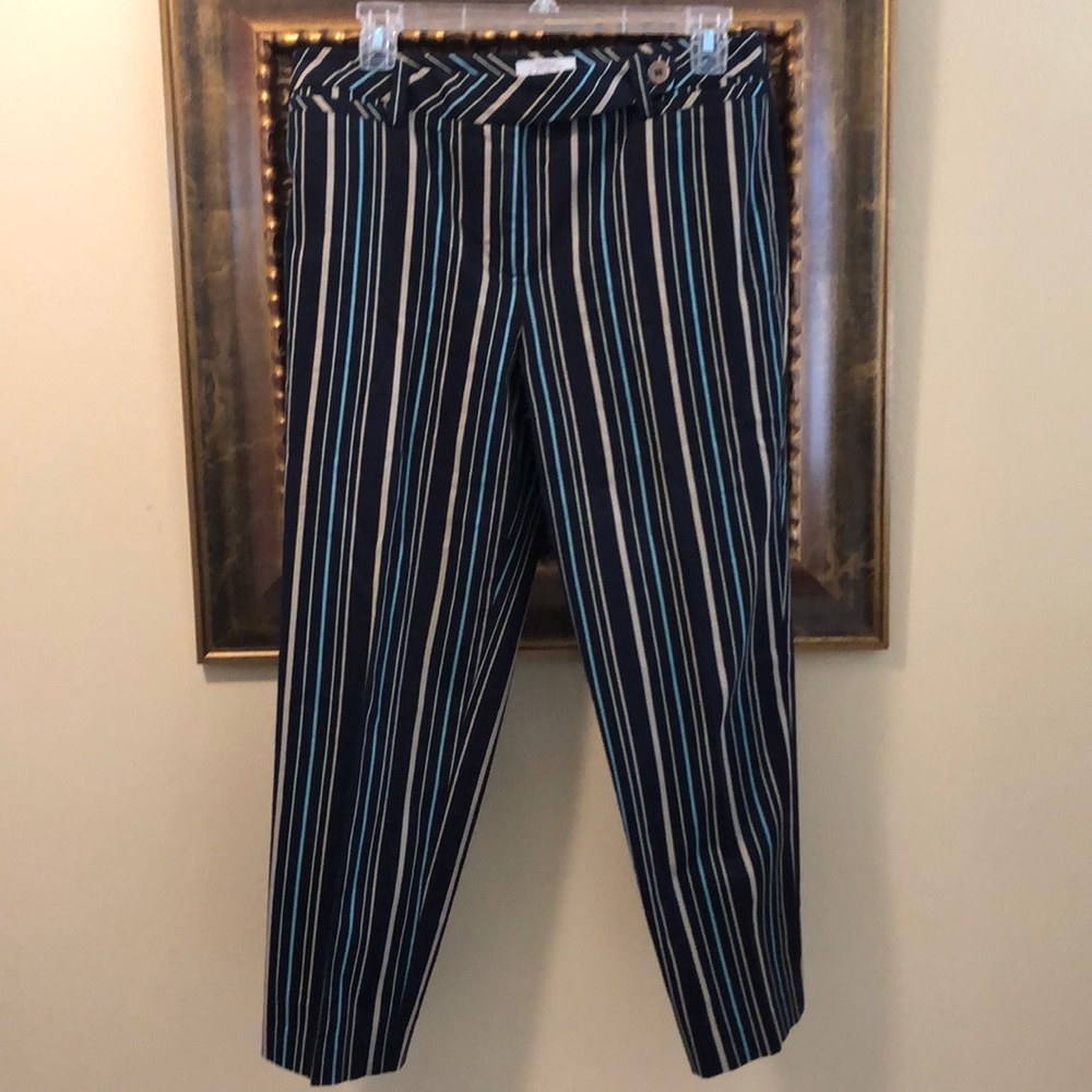 Ann Taylor Loft Petites vertical striped lightweight high waist stretchy pants
